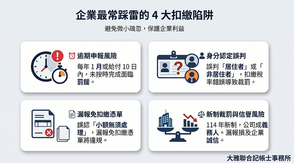 企業最常踩雷的四大扣繳陷阱