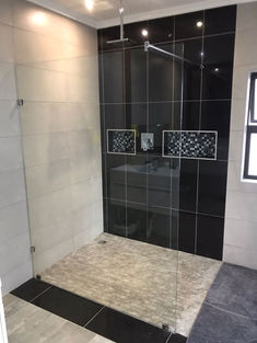 Frameless Glass Shower Panel. 8mm Clear Toughened Safety Glass