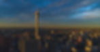 High angle view of Johannesburg cityscape with skyscrapers and roads
