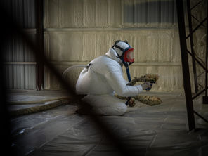 spray foam application in commercial building