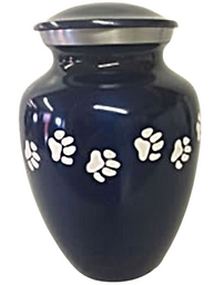 Blue Urn with White Paws