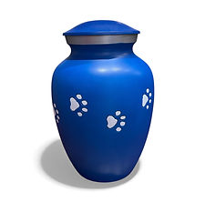 Blue w Paws Urn