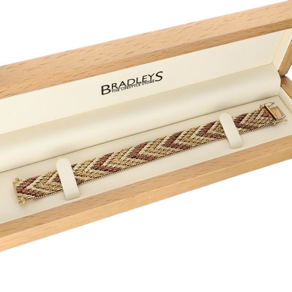 Thumbnail: 9ct Gold Woven Mesh Bracelet - 7.4"