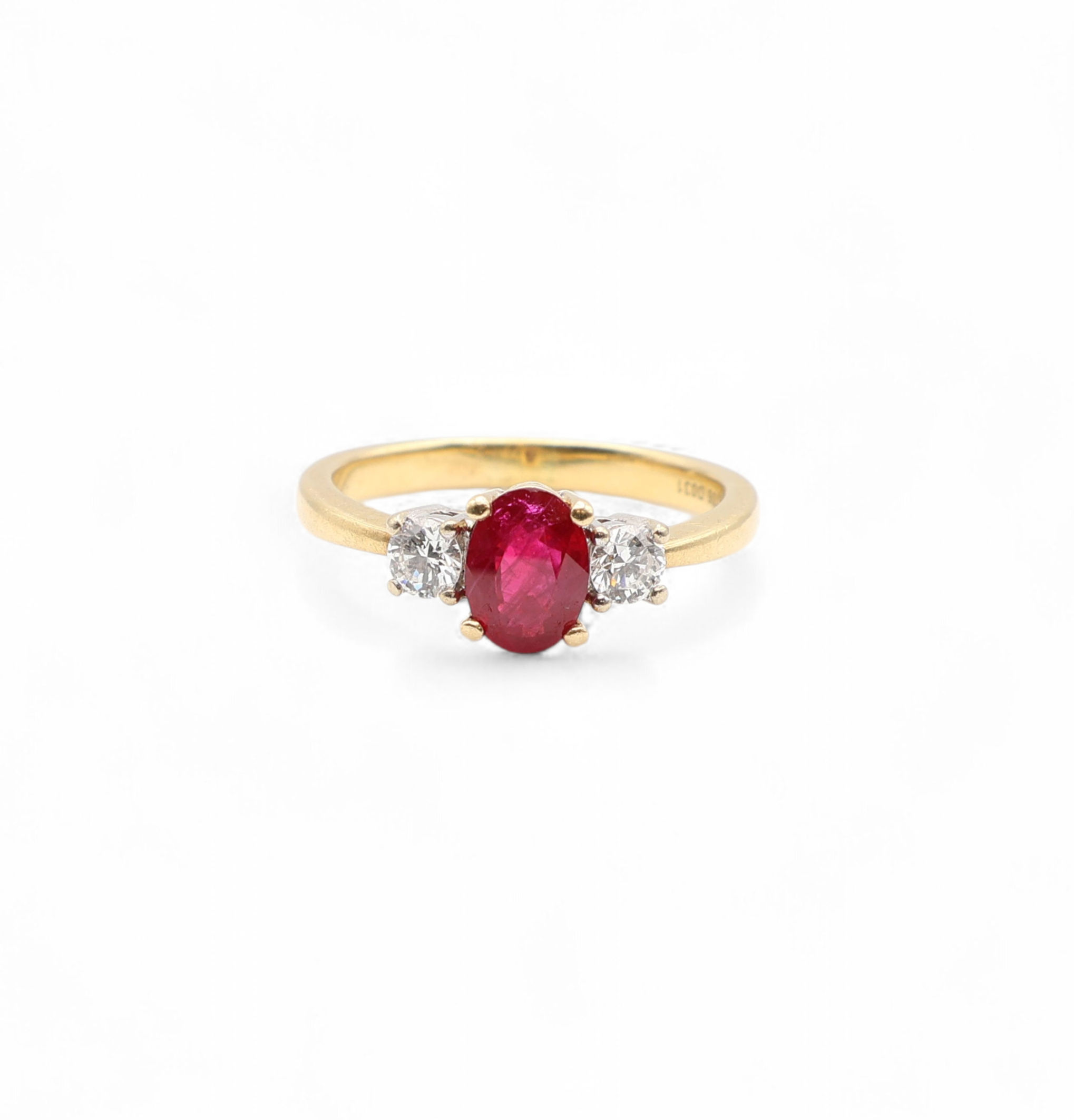 18ct Yellow Gold Ruby & Diamond Ring - 1ct Ruby
