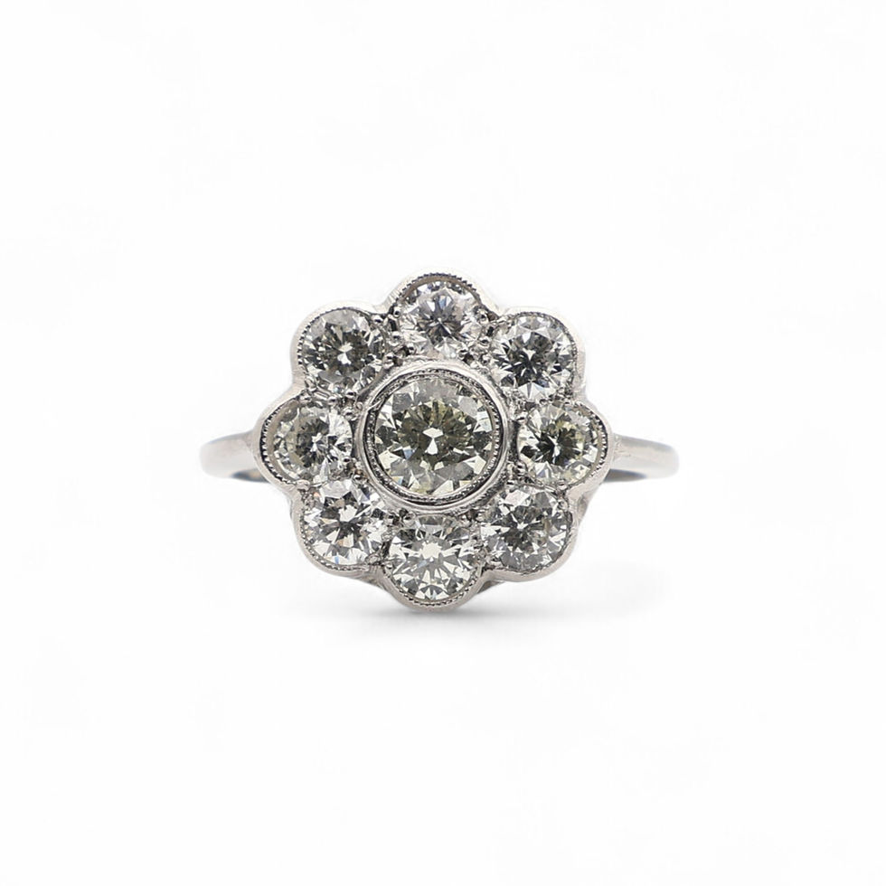 Platinum Diamond Daisy Cluster Ring 1.5ct