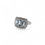 Thumbnail: 3 Stone Art Deco Style Aquamarine & Diamond Ring – 18ct White Gold