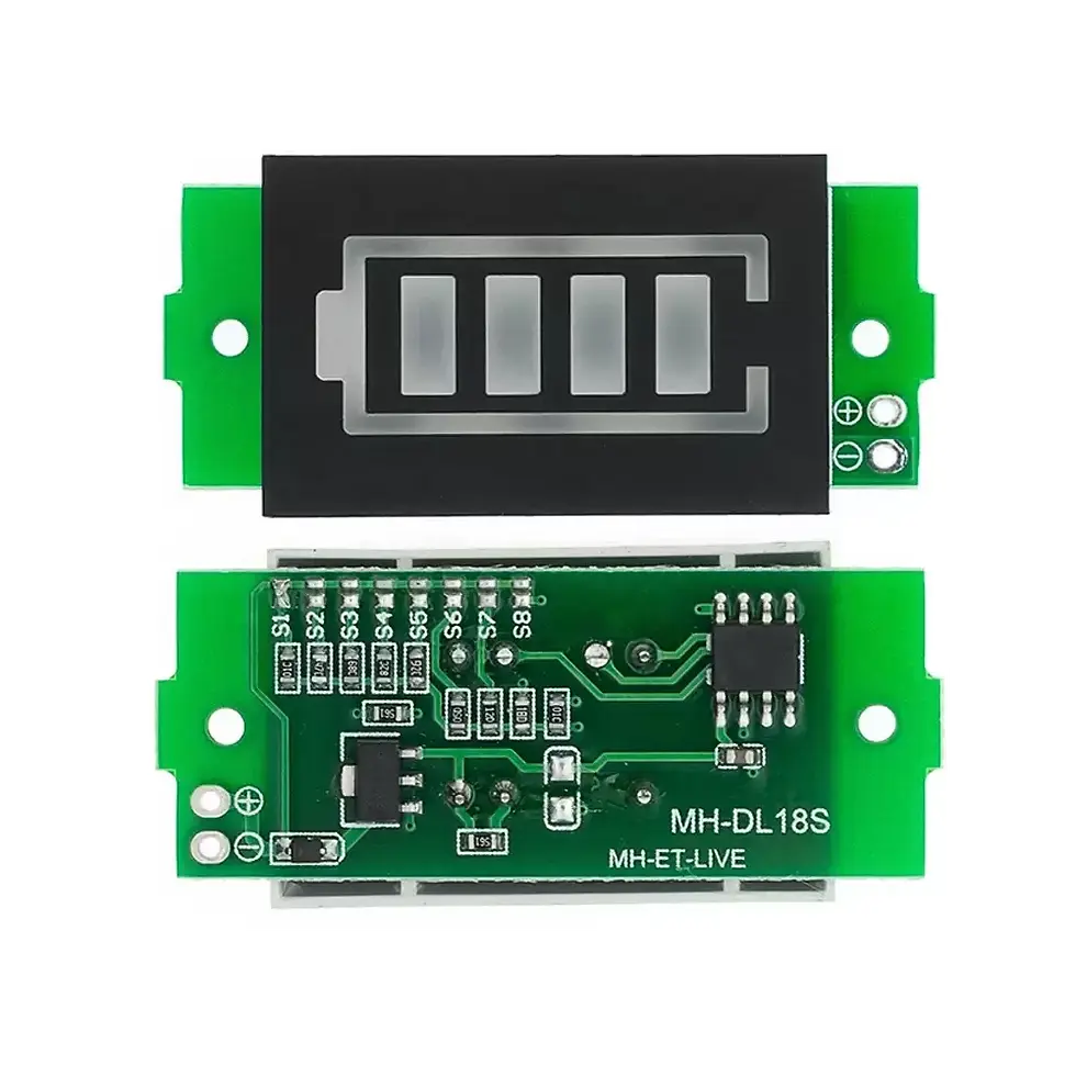 Miniatura: Módulo Indicador de Carga de Batería de Litio (Li-ion) 1S a 8S - 4 Niveles