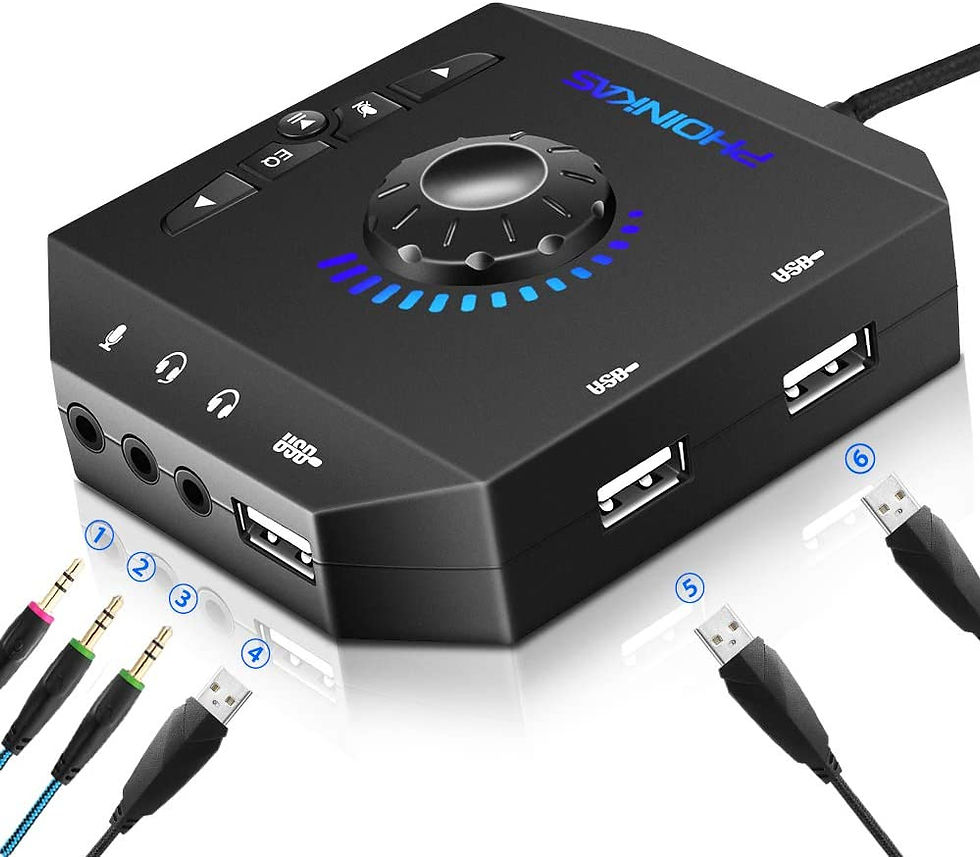 Tarjeta De Sonido Audio Externa + 3 Hub Usb Phoinikas