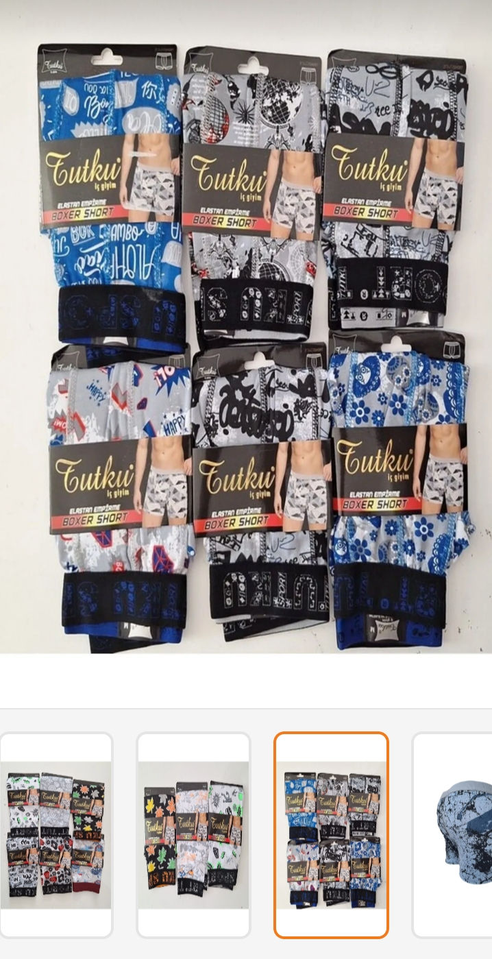 Küçük resim: TUTKU Erkek Licrali desenli boxer 6'li