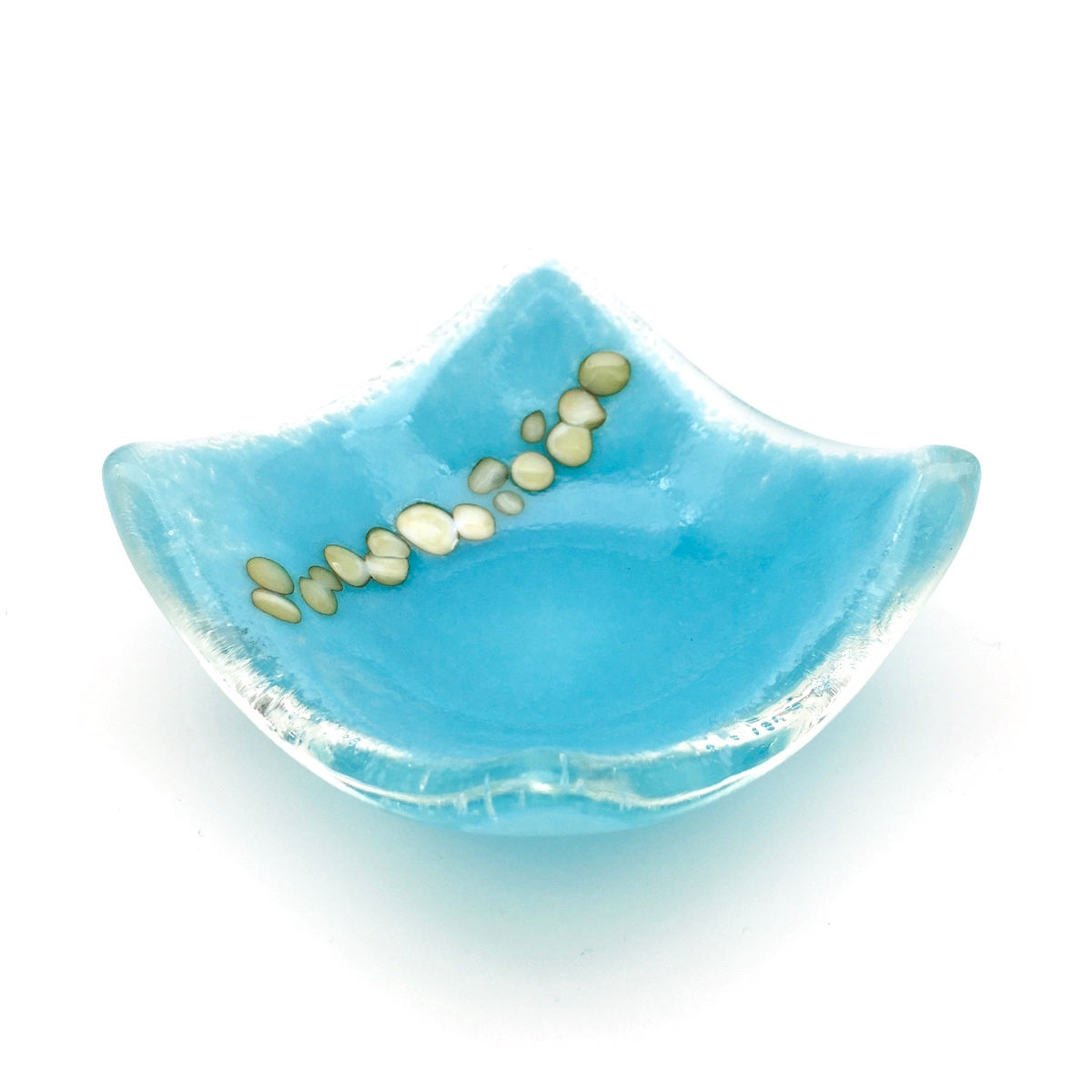 ‘Pebble & Sand’ Mini Wonky Dish (Turquoise/Vanilla)