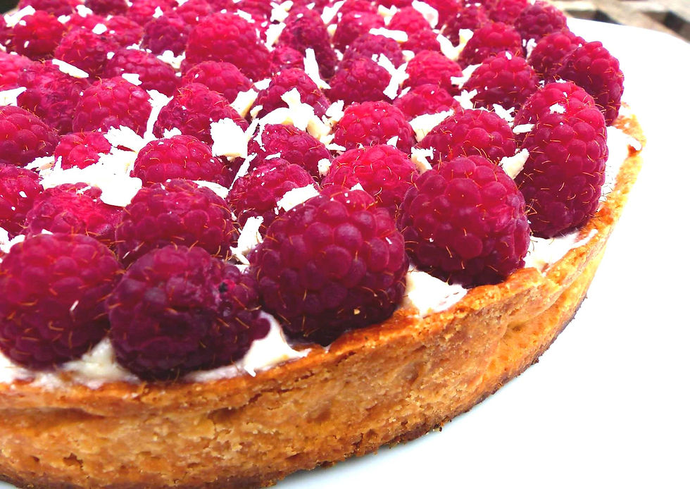Tarte framboises chocolat blanc