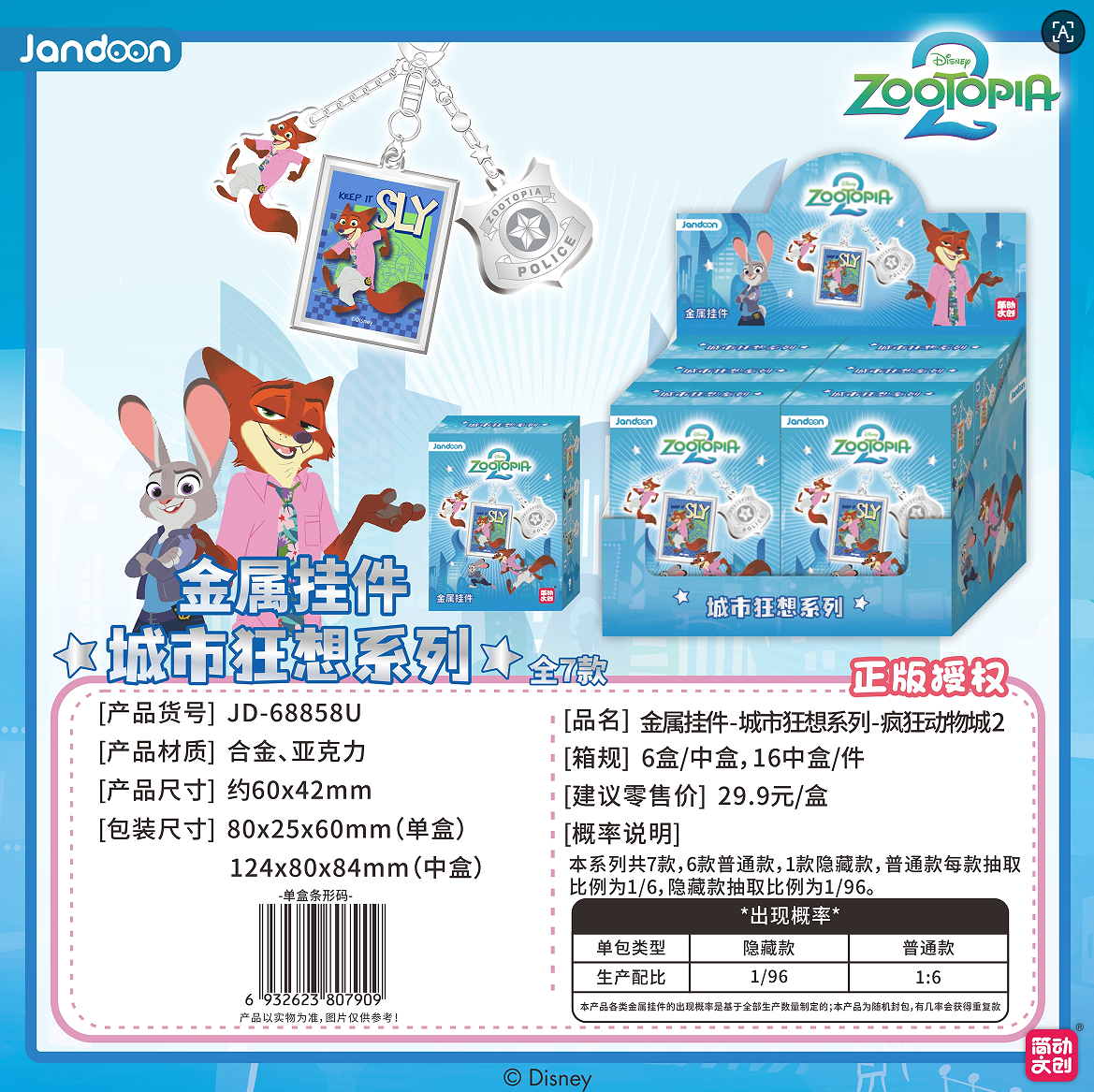 Zootopia 2 City Rhapsody Metal Charm