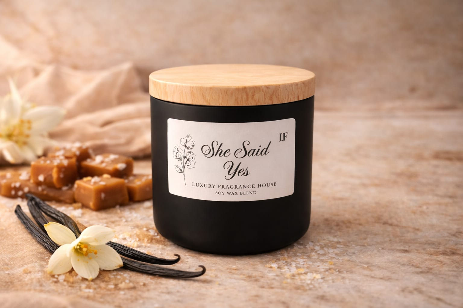 Black Metal Candle Tin – Wood Grain Finish | 225g