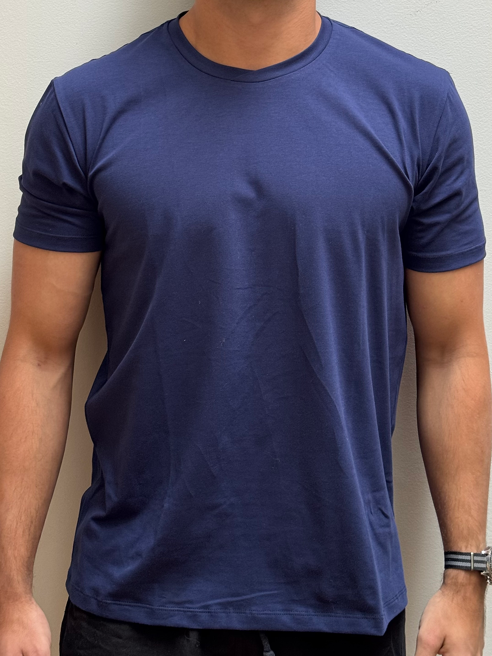 Camiseta Azul Marinho Gola C Transpasse