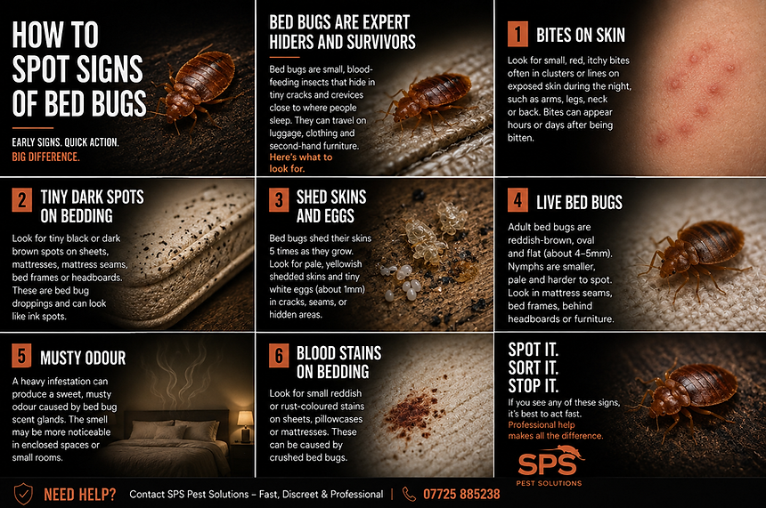Bed bugs signs