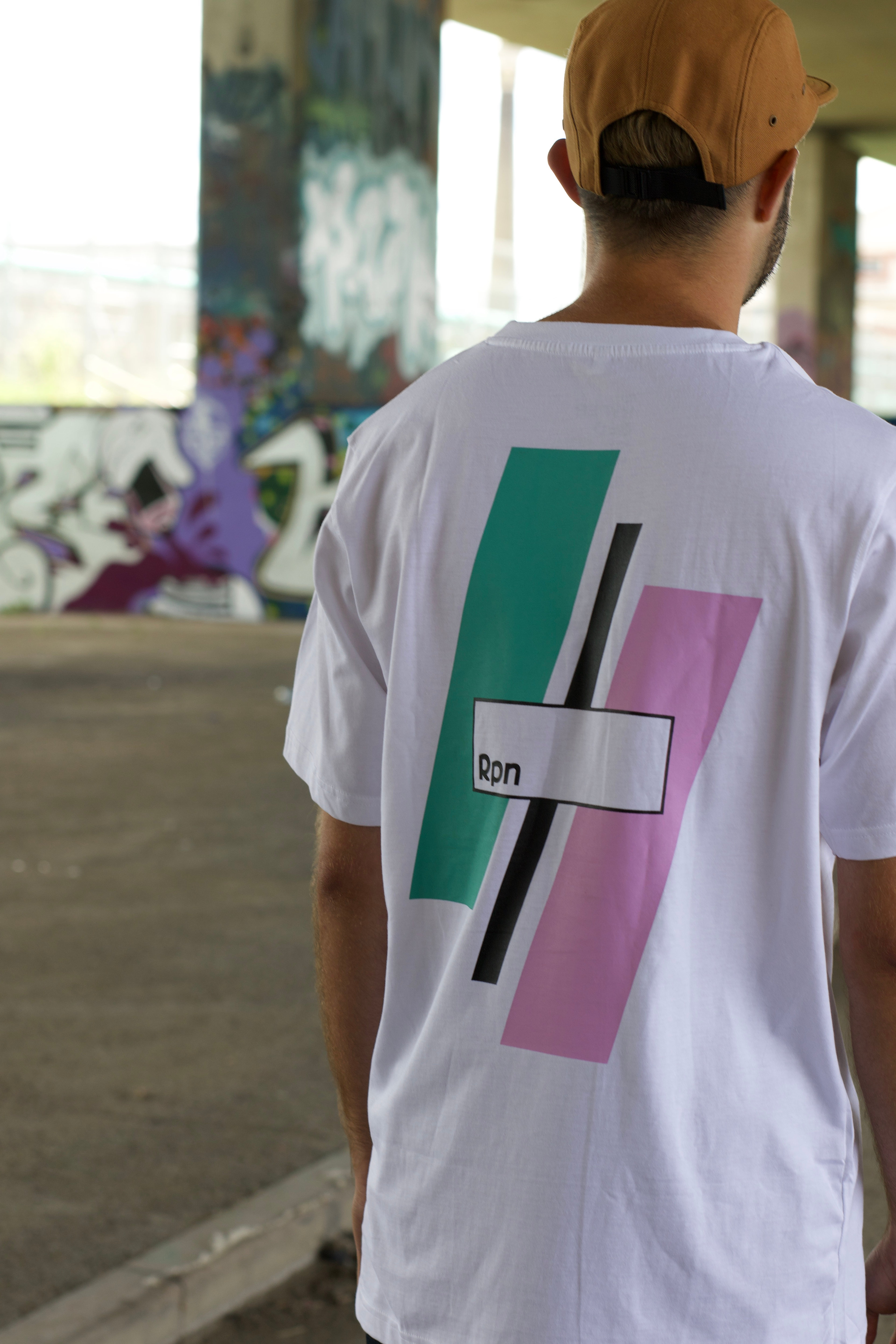 oversized t-shirt in white with Hyper Geo model 1 print | rpnclothing oversized t-shirt in white with Hyper Geo model 1 print | rpnclothing