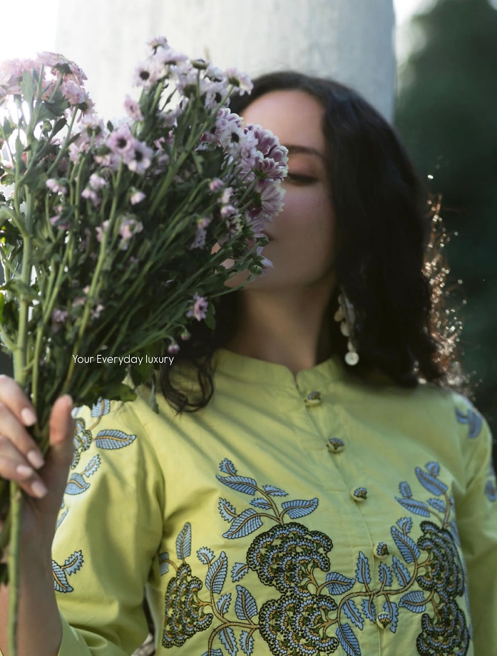 Thumbnail: Green Cotton Embroidered coord