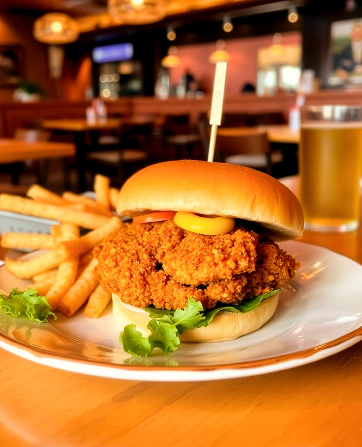 Fried chicken sandwich plate