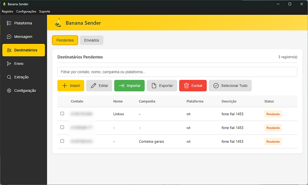 Miniatura: Banana Sender - Enviador universal de mensagens