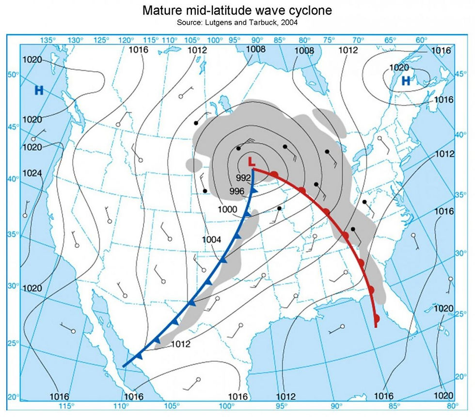 Diagram of a weather map