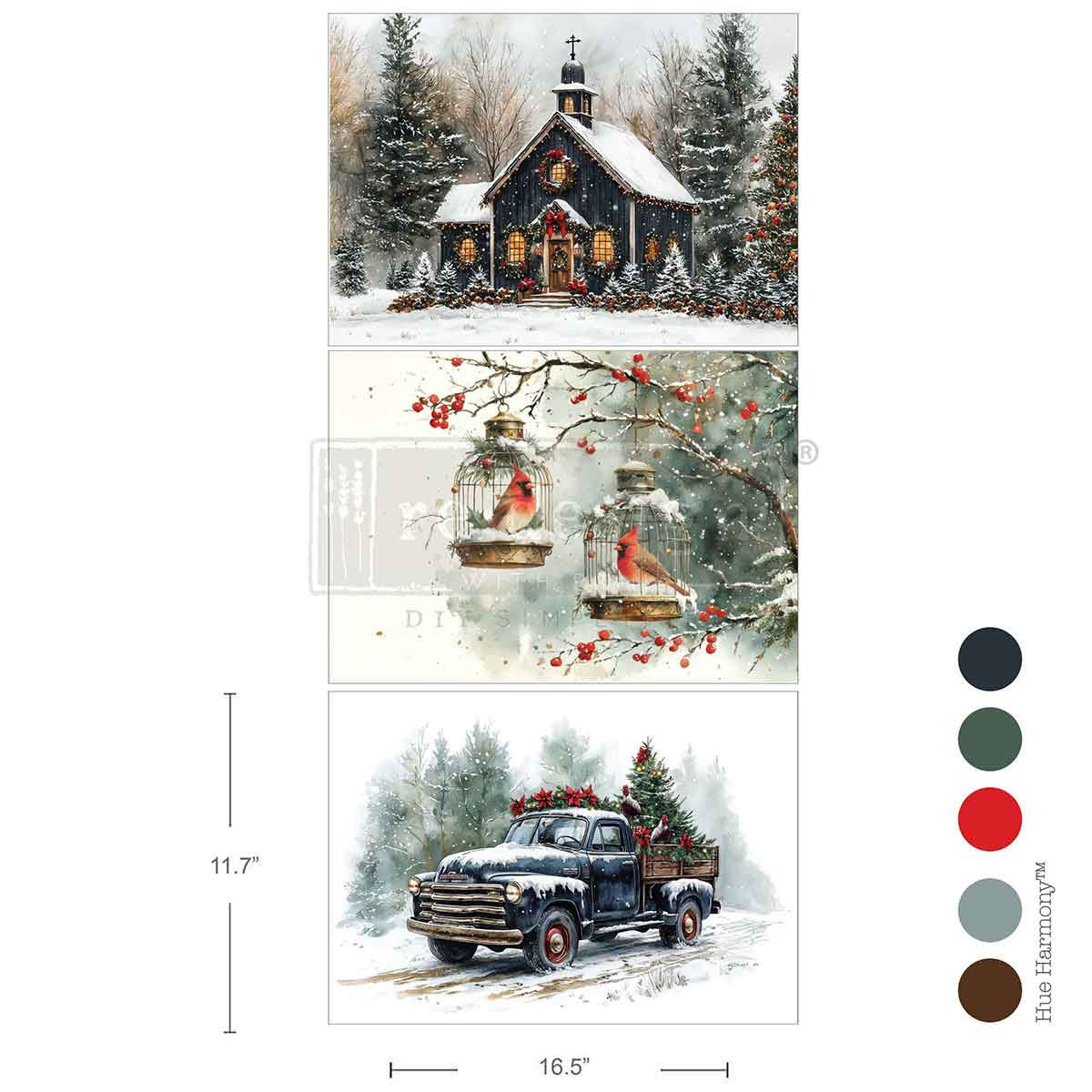 Christmas Blessings A3 Decoupage Fiber