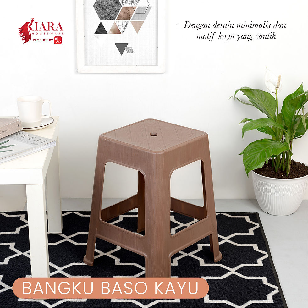 Thumbnail: Bangku Plastik Motif Kayu Warna Putih Kursi Plastik