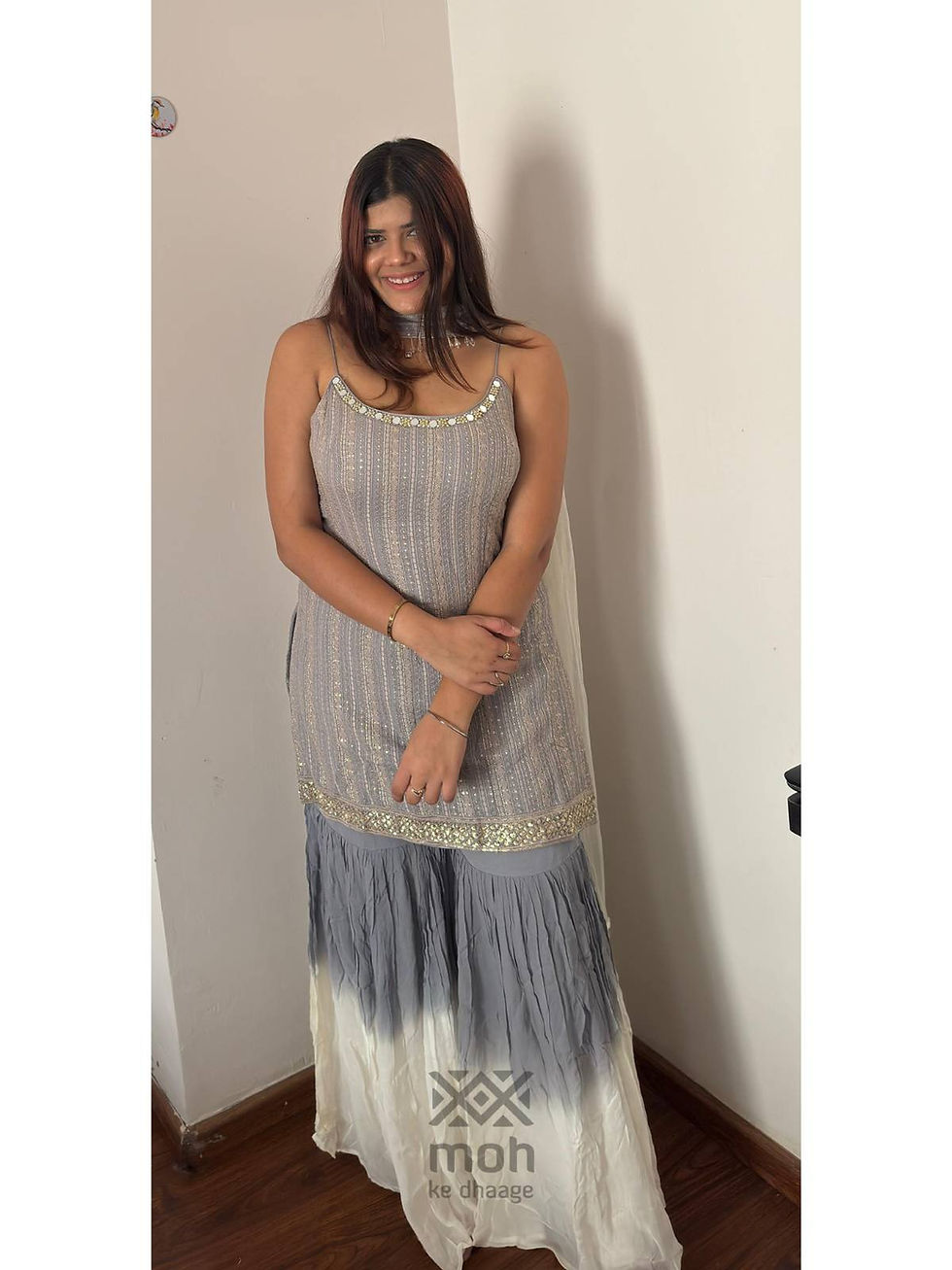 Thumbnail: Short shirt with  garara with dupatta