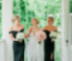 Black, white and pop of pink for the bride's bouquet