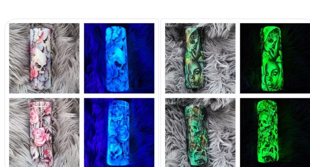 Thumbnail: 20oz Glow In The Dark (white to blue)Tumbler