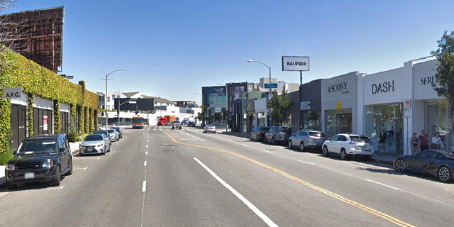 A portion of the Melrose Avenue shopping area in Los Angeles.