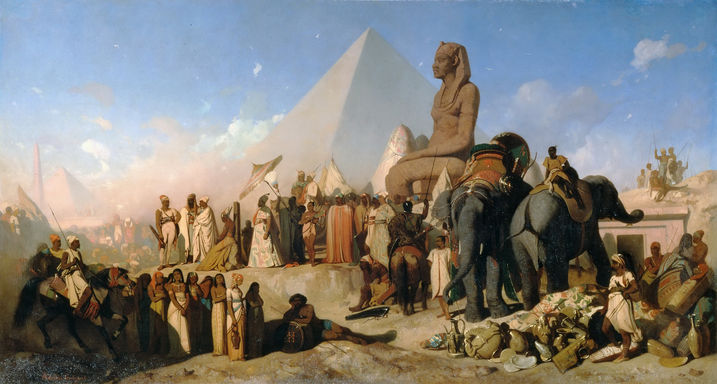Reunión entre Psamético III y Cambises II – Jean Adrien Guignet (1854).jpg