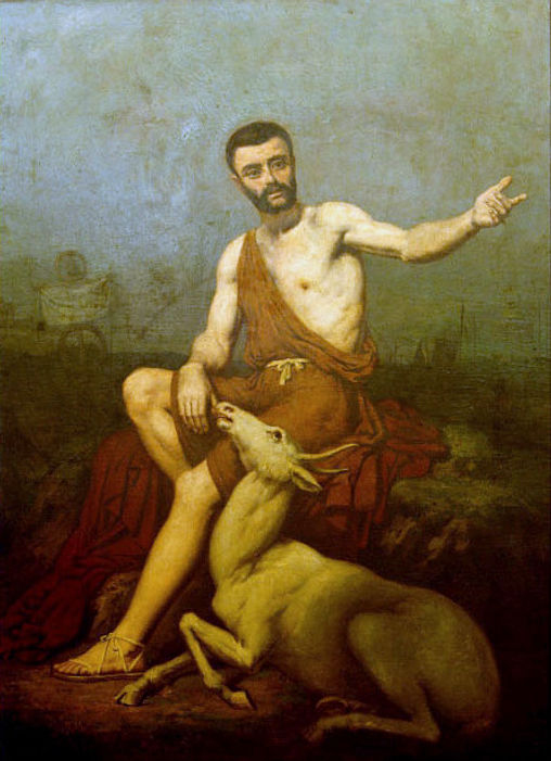 Sertorio y su cierva - Juan León Pallière (1849).jpg