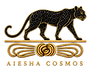 Aiesha Cosmos logo featuring a black jaguar with gold detailing.