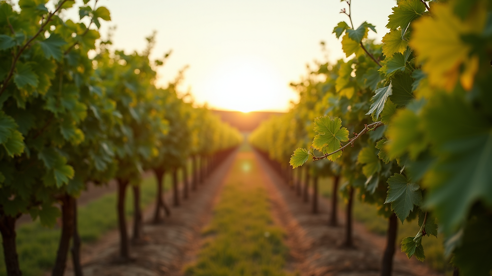 Eye-level view of a tranquil vineyard