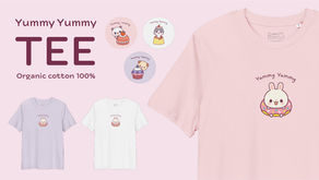 スイーツと動物キャラクターのかわいいTシャツ