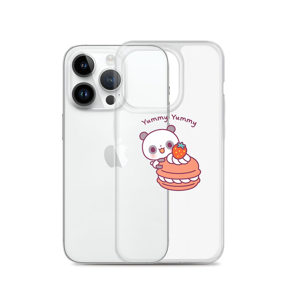 サムネイル： Kawaii Panda Yummy Yummy マカロン iPhone用クリアケース