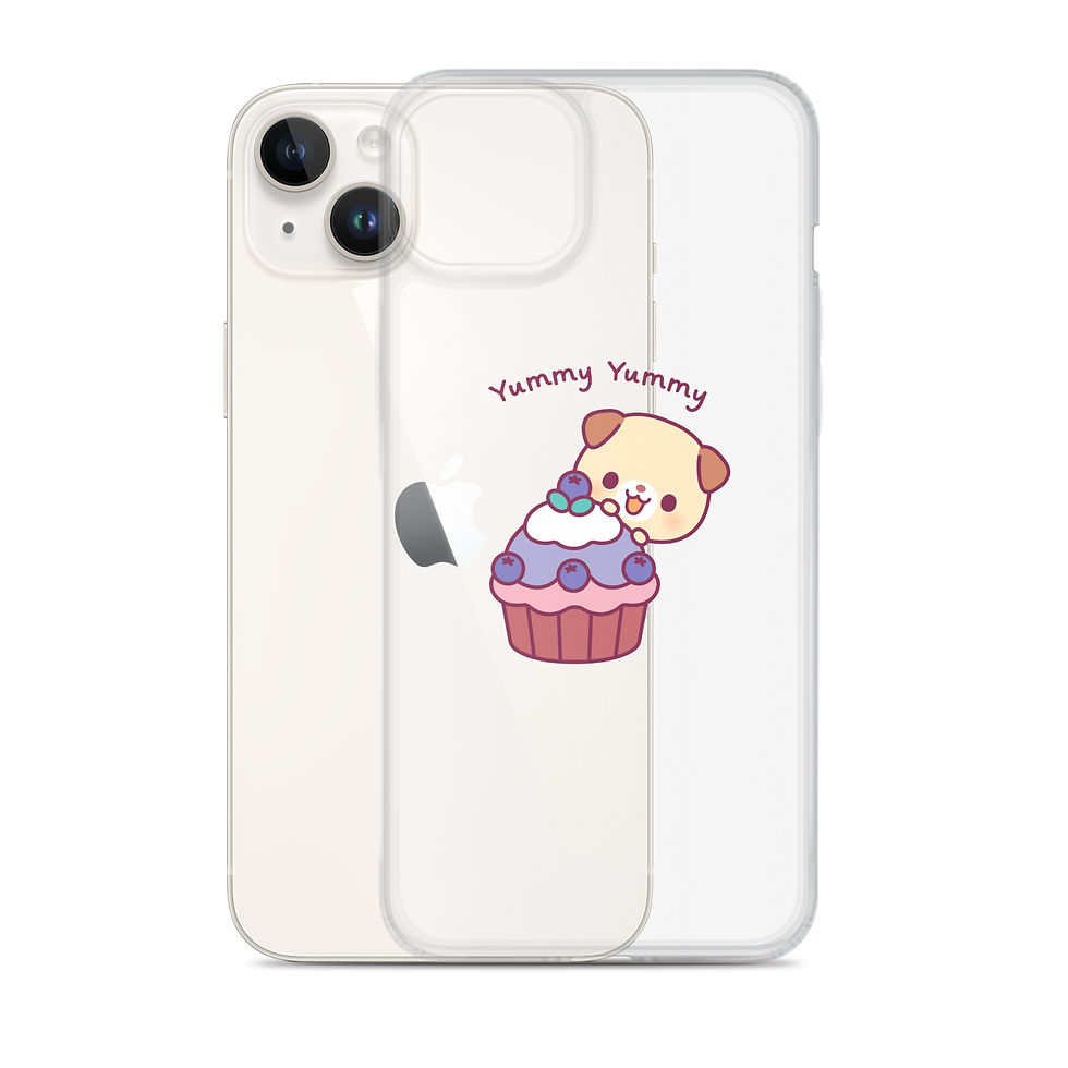サムネイル： Kawaii Doggy Yummy Yummy カップケーキ iPhone用クリアケース