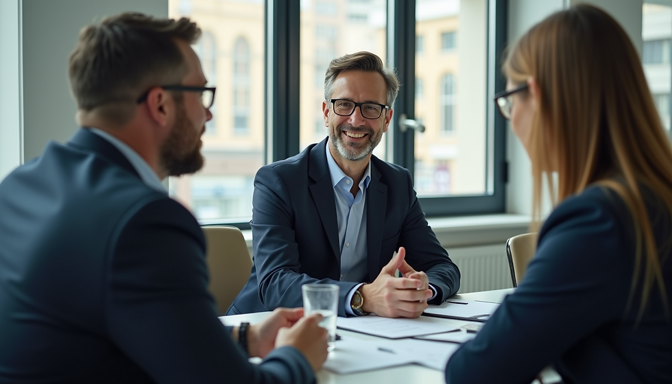 Eye-level view of a healthcare professional discussing patient care strategies