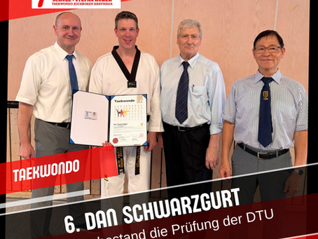 Stefan Huber besteht Prüfung zum 6. Dan in Taekwondo