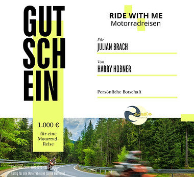 Gutschein für Motorradreisen – 1.000 € Erlebnis-Gutschein für Motorradfahrer