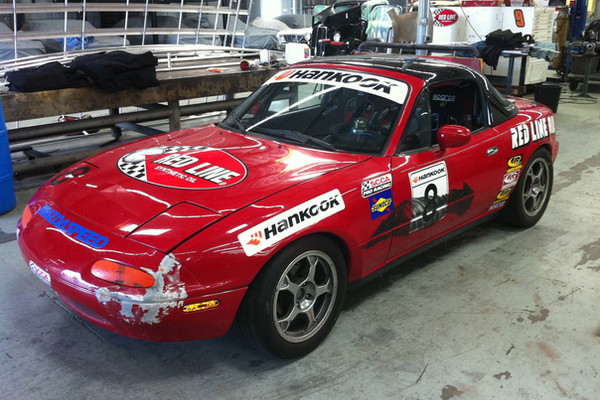 1991 Mazda Miata race car in Red, race car picture car for film and TV in Los Angeles