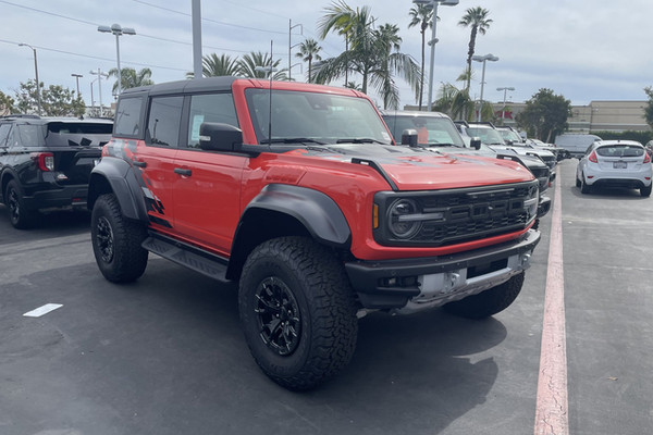 2024 Ford Bronco Raptor in Orange, truck picture car for commercials and music videos, Los Angeles