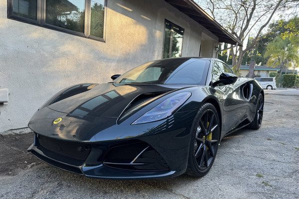 2024 Lotus Emira in Dark verdant, exotic picture car for commercials and music videos, Los Angeles