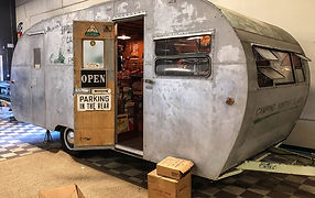 1953 Boles Aero Trailer in Grey, picture car for commercials and music videos, Los Angeles
