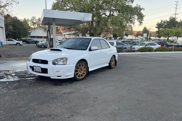 2005 Subaru Impreza WRX STI in White, JDM movie car rental for productions in LA