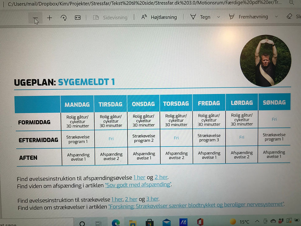 Ugeskema til sygemelding med stress