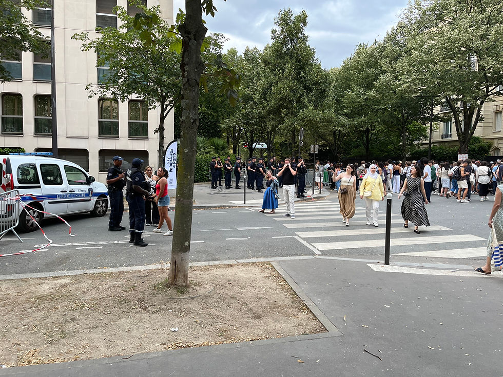 Franske gendarmer ved bastilledag i Paris