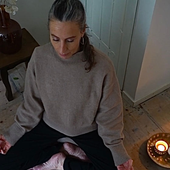 Eyebrow guru meditating