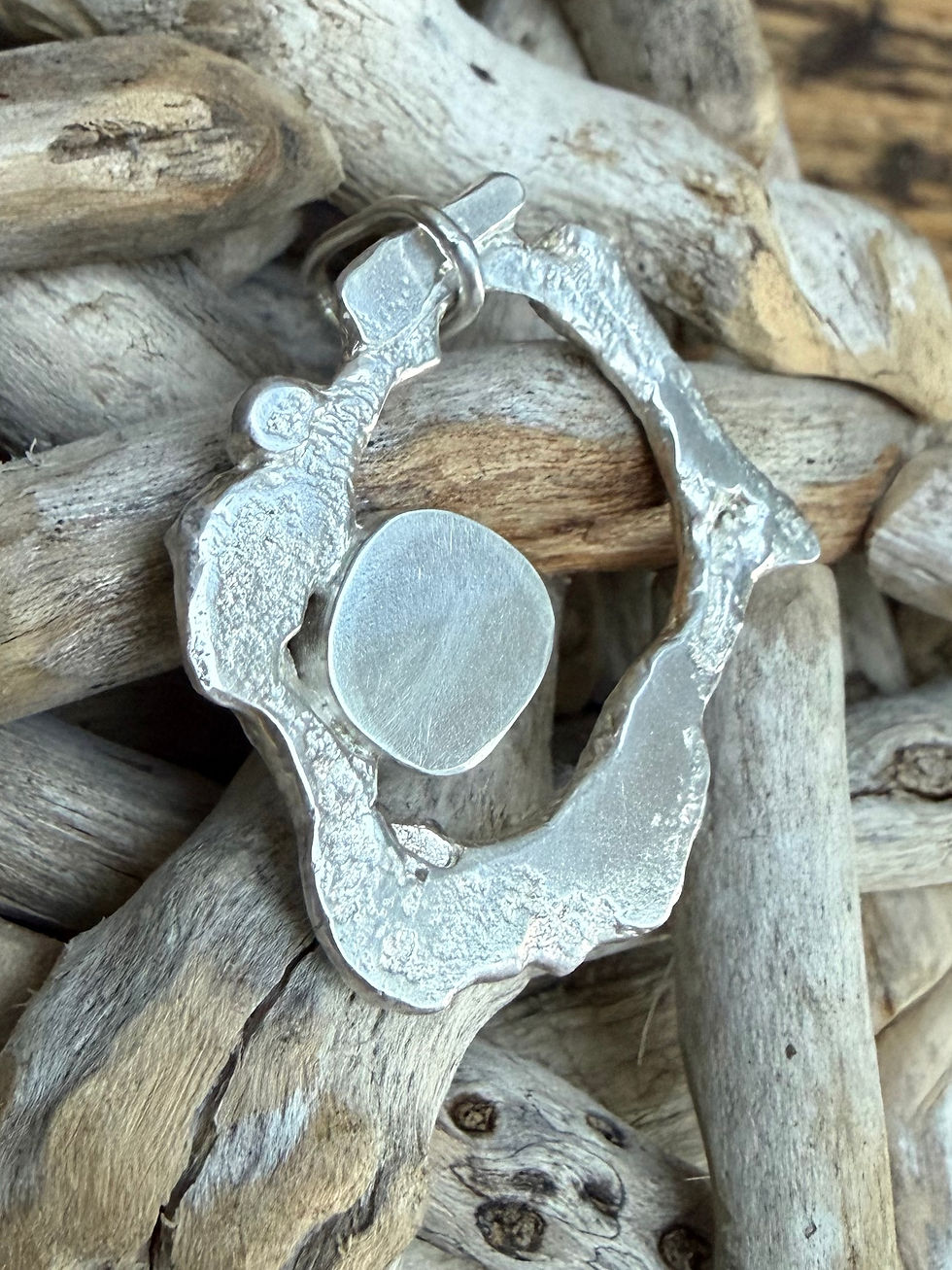 Thumbnail: Sea Foam Collection – Cornish Blue Sea Glass Pendant