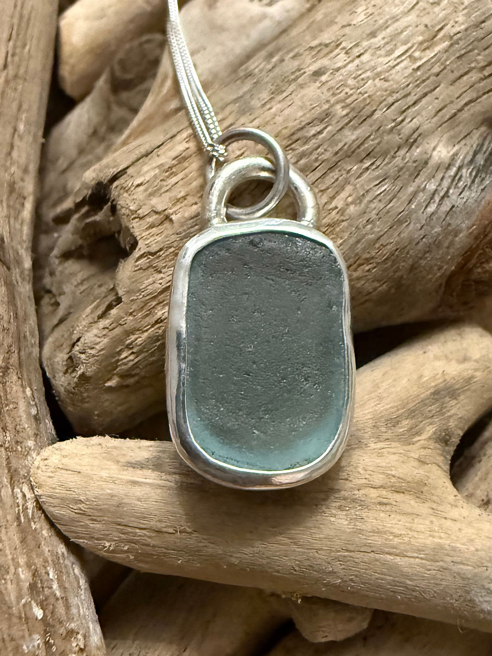 Thumbnail: Cornish Sea Glass Pendant Necklace in Sterling Silver